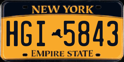 NY license plate HGI5843