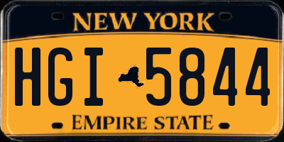 NY license plate HGI5844