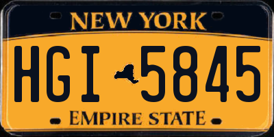 NY license plate HGI5845