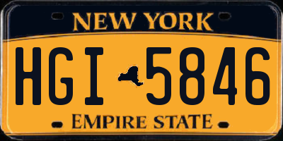 NY license plate HGI5846