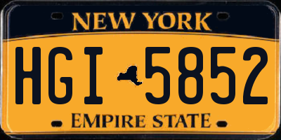 NY license plate HGI5852