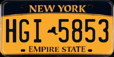NY license plate HGI5853