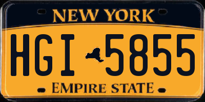 NY license plate HGI5855