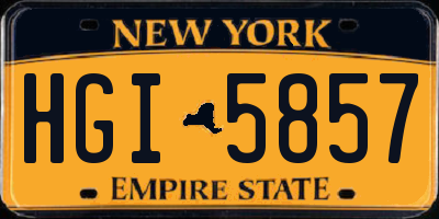 NY license plate HGI5857