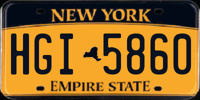 NY license plate HGI5860