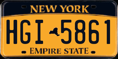 NY license plate HGI5861