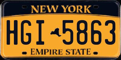 NY license plate HGI5863