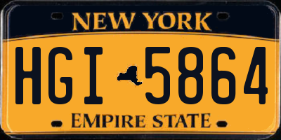 NY license plate HGI5864