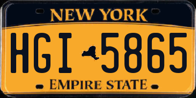 NY license plate HGI5865