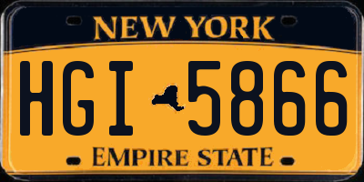 NY license plate HGI5866