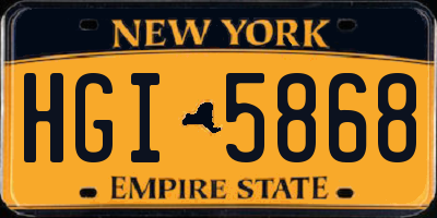 NY license plate HGI5868