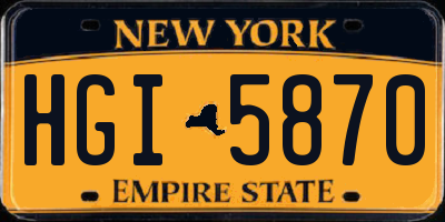 NY license plate HGI5870
