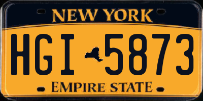 NY license plate HGI5873