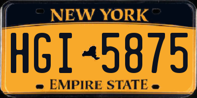 NY license plate HGI5875