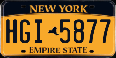 NY license plate HGI5877