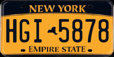 NY license plate HGI5878