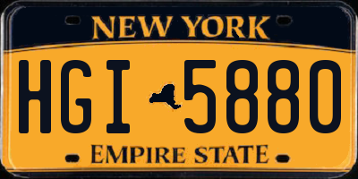 NY license plate HGI5880