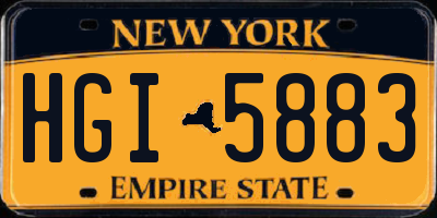 NY license plate HGI5883