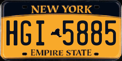 NY license plate HGI5885