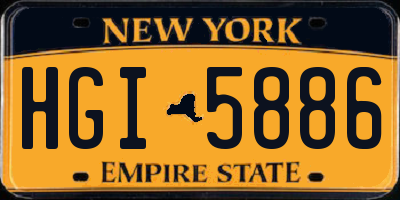 NY license plate HGI5886