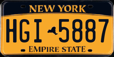 NY license plate HGI5887