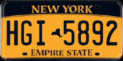 NY license plate HGI5892