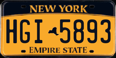NY license plate HGI5893