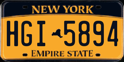 NY license plate HGI5894