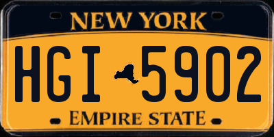 NY license plate HGI5902