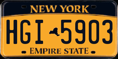 NY license plate HGI5903