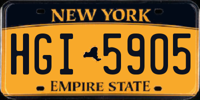 NY license plate HGI5905