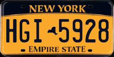 NY license plate HGI5928