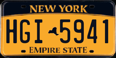 NY license plate HGI5941