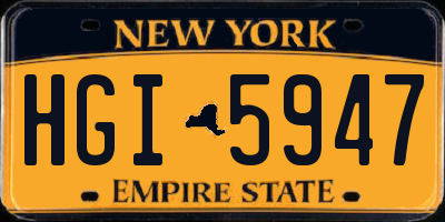 NY license plate HGI5947