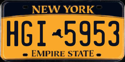 NY license plate HGI5953