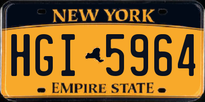 NY license plate HGI5964