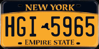 NY license plate HGI5965