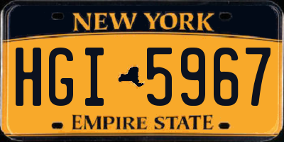 NY license plate HGI5967