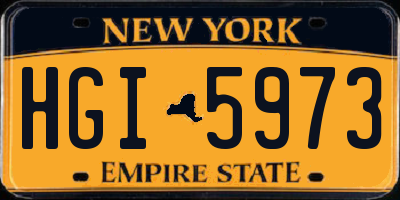 NY license plate HGI5973