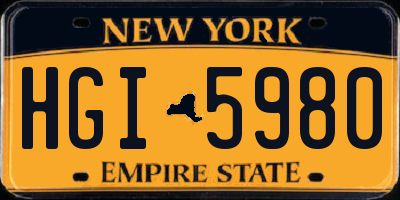 NY license plate HGI5980
