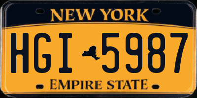 NY license plate HGI5987