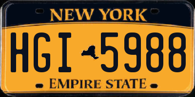 NY license plate HGI5988
