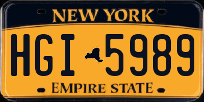 NY license plate HGI5989