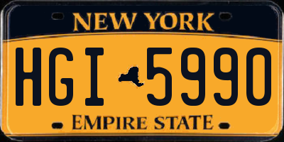 NY license plate HGI5990
