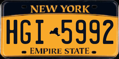 NY license plate HGI5992