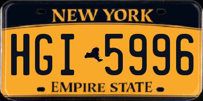 NY license plate HGI5996