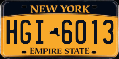 NY license plate HGI6013