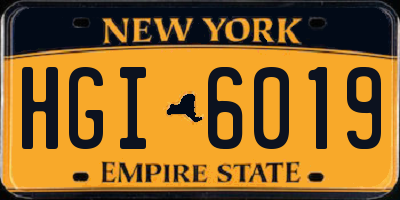 NY license plate HGI6019
