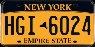NY license plate HGI6024