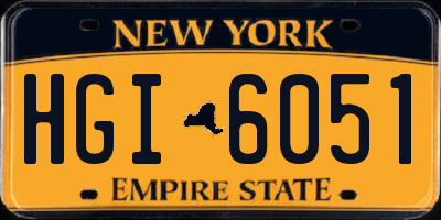 NY license plate HGI6051